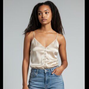 Abercrombie & Fitch Satin Bodysuit NWT | Size L | Champagne Cami Tank